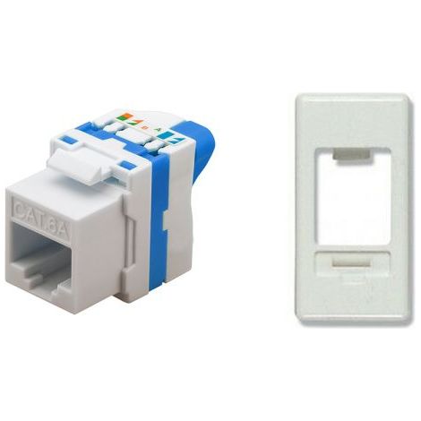 TechLy presa di rete RJ45 UTP CAT.6a tooless + Gewiss System bianca