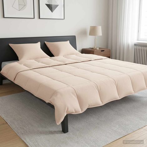 vidaXL Juego de Edredón 2 uds. 260 x 240 cm Todas las estaciones Beige (1/5)