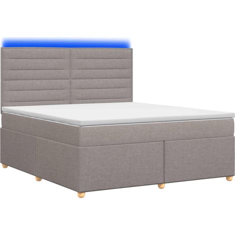 Lit boxspring avec matelas Taupe 180 x 200 cm Tissu vidaXL (1/5)