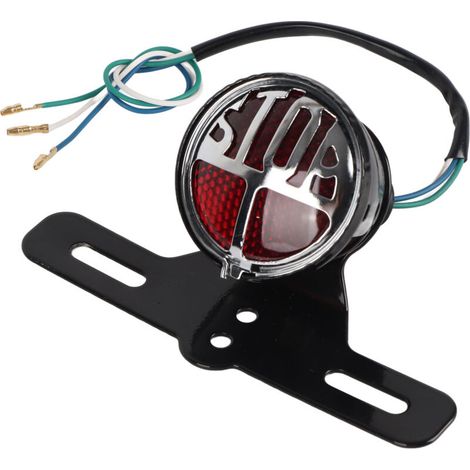 Luz trasera para matrícula de motocicleta y ATV: aleación de aluminio de estilo vintage, larga vida útil, universalmente compatible.
