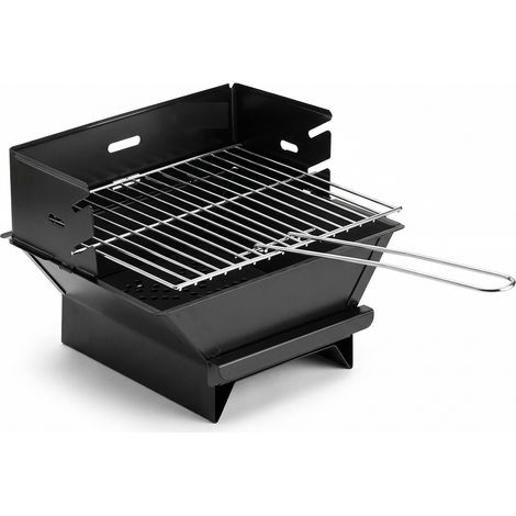 Barbecue Griglia da Tavolo o appoggio e grigliare arrostire carni pesce verdura Compatto Portatile Made in Italy a carbonella con cassetto raccogli ceneri comodo da Balcone Picnic Campeggio giardino