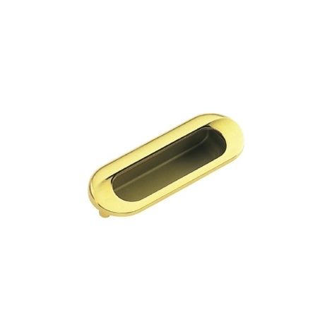 Ouvre&Déco – Poignée de meuble à encastrer dorée 96mm – Zamak – Largeur 112mm – Hauteur 41mm – Épaisseur 20mm – ROND