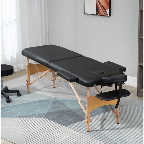 Tavolo da massaggio pieghevole regolabile a 9 posizioni, 185 x 60 cm, nero OKMYHOME (1/5)
