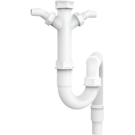 Flexible Tube Siphon 2 x 1" Fittings for Sink, Dishwasher and Washing Machine (1/3)