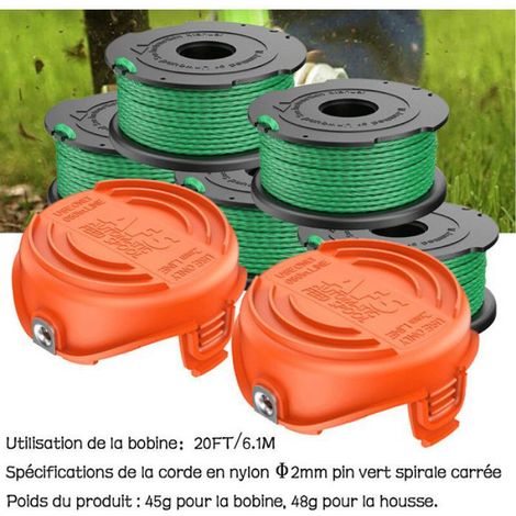 Bobine De Fil Pour Débroussailleuse - Vert - Compatible GL7033 GL8033 GL9035 - Référence A6482 - Lot De 2 Bobines + 1 Couvercle (1/5)