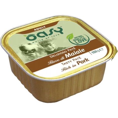 Oasy Dog Pâté Delizioso Aliment en barquette pour chiens adultes 150 g - Porc 150 g