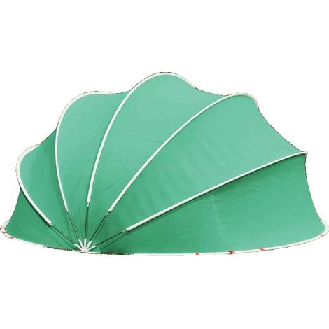Couverture de piscine, polyester 185T avec revêtement PU, 500x500x236 cm, poids 13,25 kg, design pliable, comprend des cordes de haubanage et des piquets de sol (1/5)