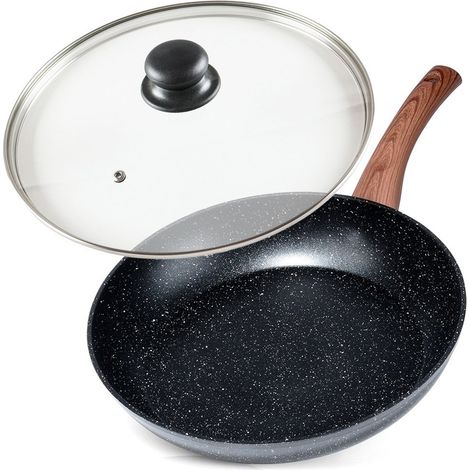Sartén de granito con tapa de cristal BLACK&WOOD 28 cm (1/5)
