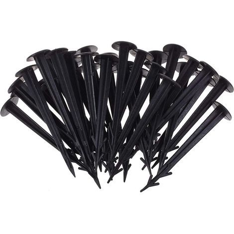 20 pinces de tente en plastique et alliage d'aluminium, avec verrou en aluminium, durables, pratiques, discrètes, rouges (1/4)