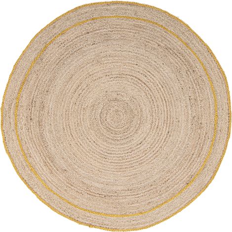 Tappeto da interno rotondo Ankit naturale-giallo iutta