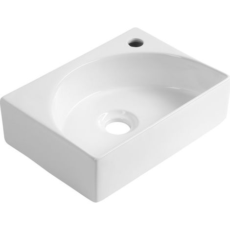 Vasque en céramique RUBIC 34x25cm, blanc (1/4)