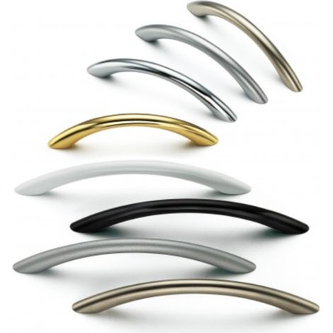 Poignée courbes zamak finition aluminium - longueur 120 mm entraxe 96 mm - 7862 - JUAN JOSE VERGES/ACDE (1/2)