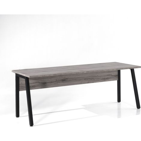 Bureau professionnel droit 180 cm SOON – Chêne gris Sherman et noir