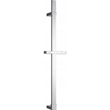 68 cm lange, verchromte Duschstange aus Edelstahl – Elegantes, quadratisches Design – Rostbeständig – Einfache Montage mit beiliegendem Montagematerial (1/5)