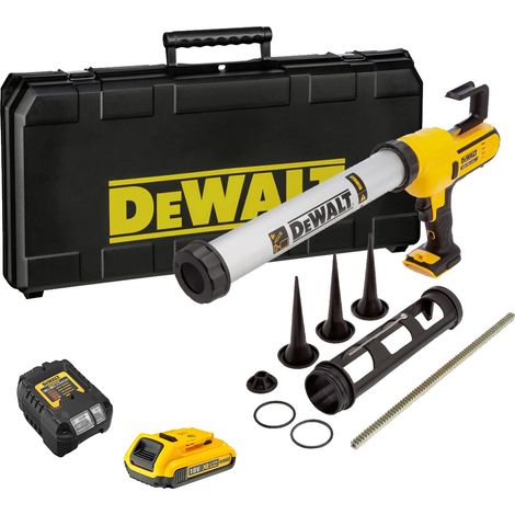 DeWALT DCE581D1K 18V XR 300-600ml Caulking Gun KIT – 1x 2Ah Battery, Charger & Carrying Case