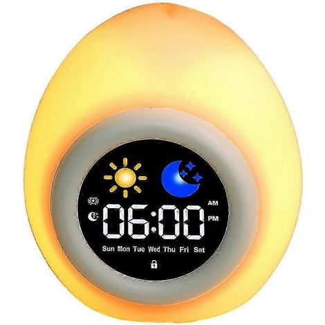 Réveil pour enfants et tout-petits, veilleuse tactile mignonne avec 6 sons de bruit blanc, réveil pour enfants (1/5)