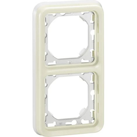 Legrand – Support plaque encastré 2 postes vertical blanc Plexo – Pour installation en saillie – Compatible avec tous types de murs