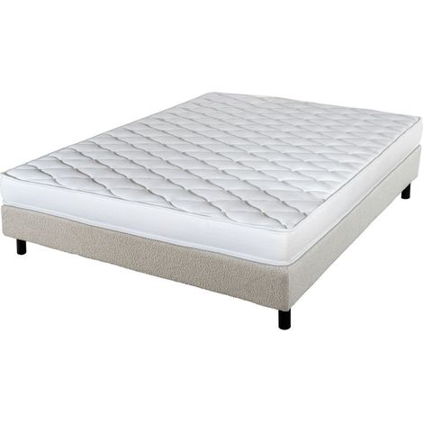 Matelas et sommier 90x190 Madere - Newkit - Soutien ferme - Sommier démonté - Crème (1/5)