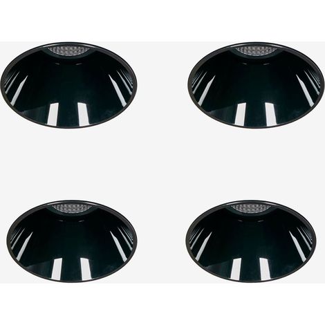 Pack de 4 downlights LED encastrables sans cadre trimless ronds Ø6,8 cm pour extérieur en aluminium Luisiana SKLUM Noir (1/5)
