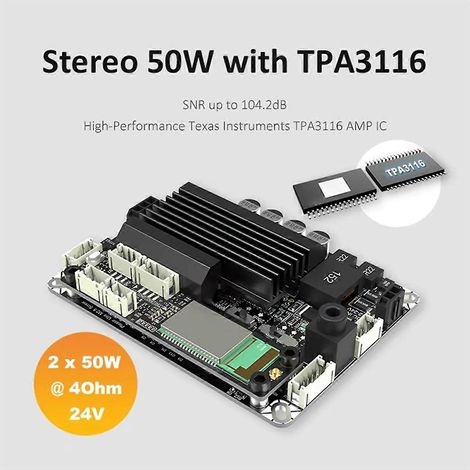 Nouvelle carte d'amplification Bluetooth 5.0 JAB2+ 2x50W/1x100W TPA3116 (1/5)