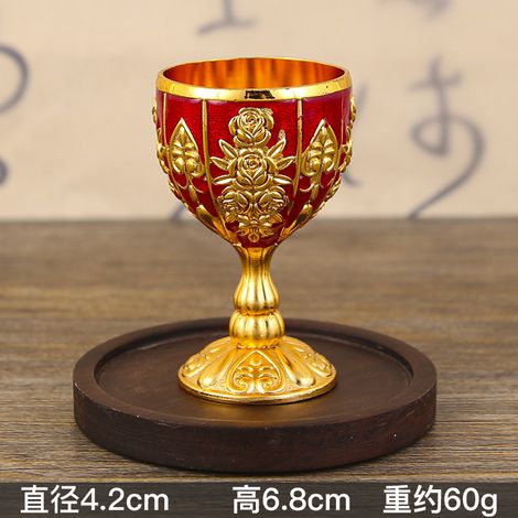 (Or et Rouge) Petit verre à vin, verre individuel, style européen haut de gamme, verre à vin blanc de 30 ml (1/4)