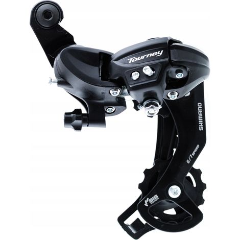 Desviador trasero Shimano Tourney RD-TY300B, 6/7/8 velocidades, 34T, con patilla de cambio. (1/5)