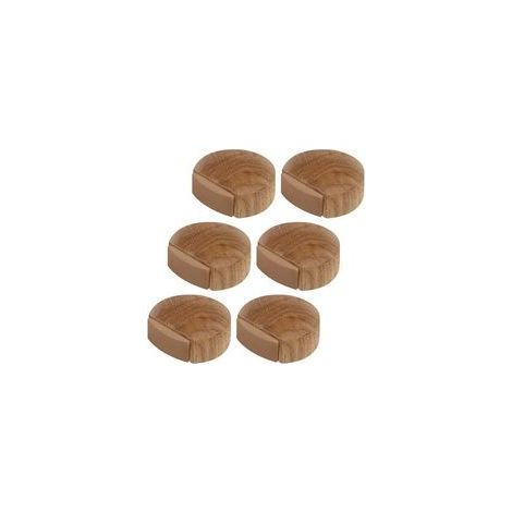 6 Pcs Arrêts de Portes - Butée de Porte Adhesive en Bois pour Sol et Parquet – Stop Porte Adhésif - Butoir de Porte (Chêne Naturel) (1/5)