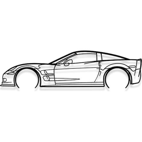 DECORACIÓN DE PARED DE METAL - CORVETTE C6 ZR1 DETALLADO - Decoración de pared de metal - 100CM