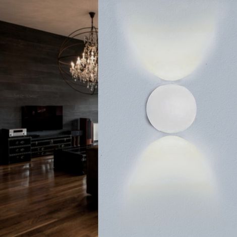 Applique Murale Blanche Design LED Double Faisceaux IP54 6W - Bl (1/2)