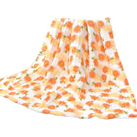 Gant De Bain Bébé - Serviette En Coton Seersucker Lavé Classe A - Gaze 6 Couches - 110 X 105 Cm - 1 Pièce (1/5)