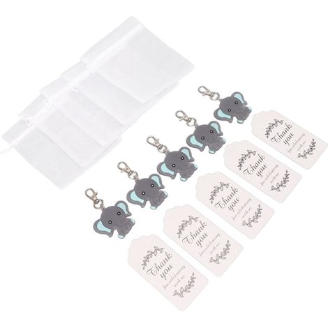 Étiquettes de remerciement en silicone décoratives en forme d'animaux mignons, idéales pour les cadeaux de baby shower à thème (Type D). (1/5)