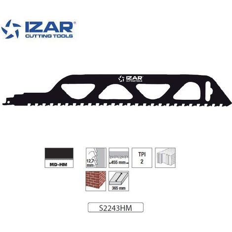 Lame scie sabre Izar S2243HM (x1) denture carbure tungstène 455mm