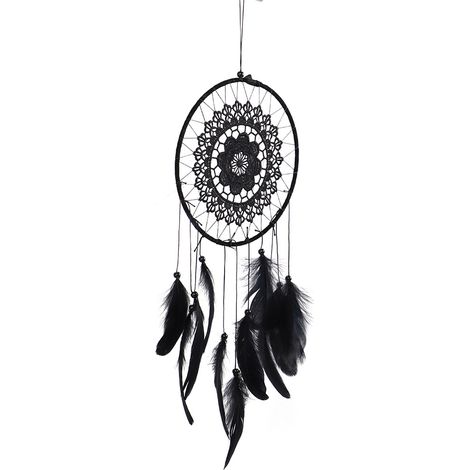 Décoration murale pour fête à la maison : attrape-rêves en dentelle, pendentif attrape-rêves en plumes, cadeau (1/5)