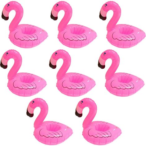 Paquete de 6 portavasos flotantes inflables, posavasos inflables (posavasos de flamenco)