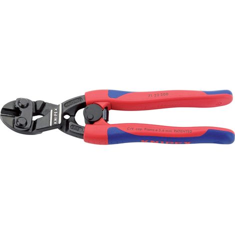 Knipex Cobolt® 200mm Compact 20° Angled Head Bolt Cutters with Spring-Loaded Handles (Model 49189) (1/5)