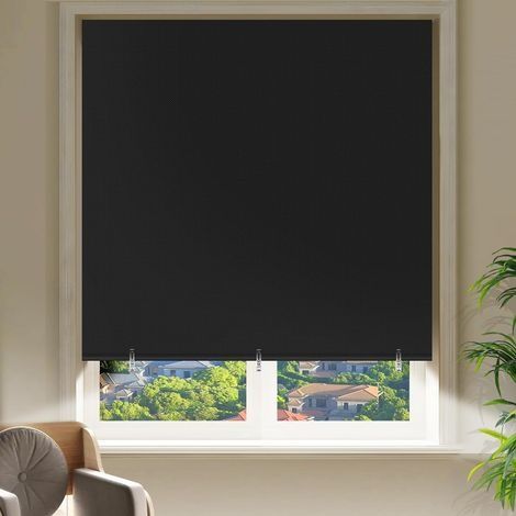 Rideaux occultants sans perçage, à coller, isolation thermique, clips réglables, auto-adhésifs, découpables, faciles à installer, rideaux occultants temporaires pour chambre d'enfant (120 x 180 cm) (1/5)