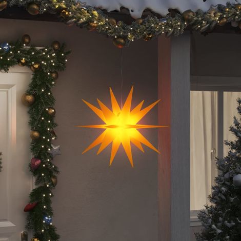 vidaXL LED-Weihnachtssterne 3 Stk. Faltbar Gelb 57 cm (1/5)