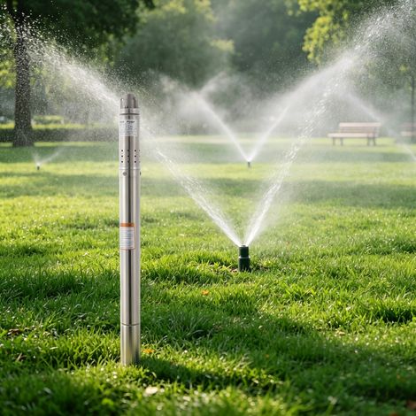 Pompe De Puits Profond Arrosage 220V 370W Submersible Pompe eau en acier inoxydable 2" diamètre 55M 1000 l/h Pompe à Eau Profonde 0.5HP Pompe Puits Immergee (1/5)