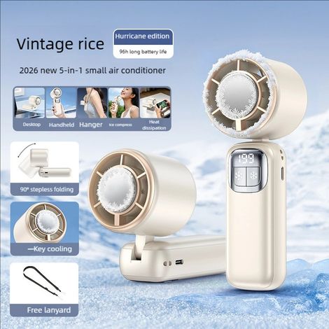 3-in-1 Ventilator Hand-, Nacken- und Klappventilator, Halbleiter-Kühlung, 199 Geschwindigkeiten, USB wiederaufladbar für Zuhause und Outdoor (1/5)