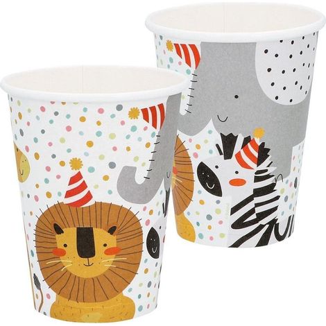 Vasos de papel Safari de 250 ml, 8 unidades
