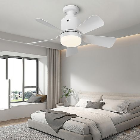 Ventilateur de plafond spiralé pour chambre à coucher, LED à intensité variable, avec télécommande et application,blanc,45x18.2cm (1/5)