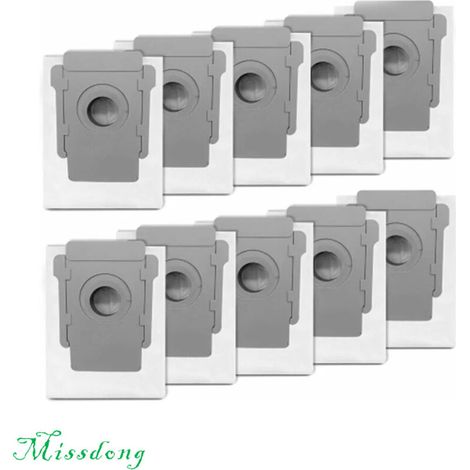 10 Sacs Aspirateurs Compatibles Roomba Séries I et S i7 i3 i6 i8 s9 Plus et Clean Base (1/4)