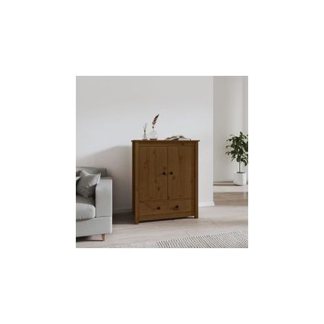 Buffet Marron miel 83x41,5x100 Bois massif de pin (1/5)