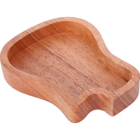 Mahagoni-Etui in gitarrenförmiger Form für Gitarrenplektren, Plektrumbox aus Holz, Zubehör für Musikinstrumente (1/5)