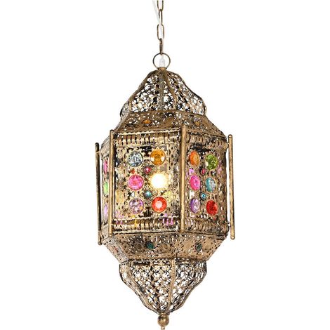 Lampara Techo Metal Acrilico 29X26X105 Dorado (1/5)