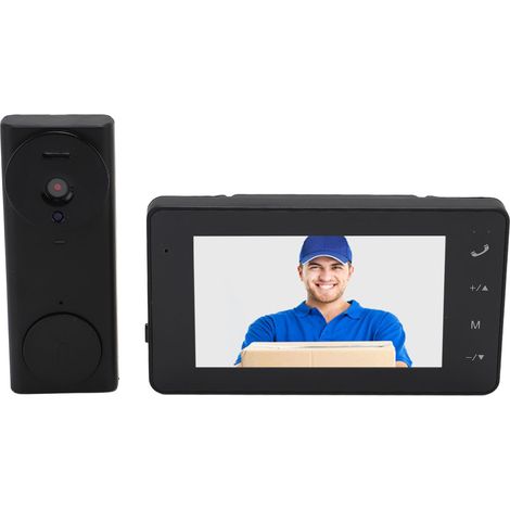 Interphone vidéo WiFi 8 MP 1080p, grand angle 170°, communication bidirectionnelle, vision nocturne, sonnette vidéo avec écran 4,3 pouces (1/5)