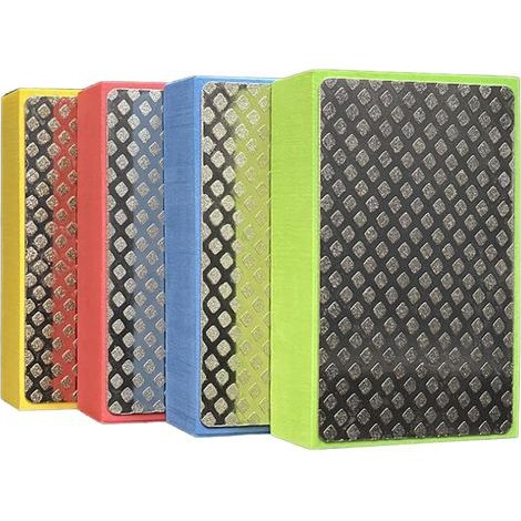 Lot de 4 tampons de polissage diamant universels pour carrelage, verre, porcelaine, béton, pierre, granit, marbre, céramique (surface en maille 60, 100, 200, 400) (1/5)