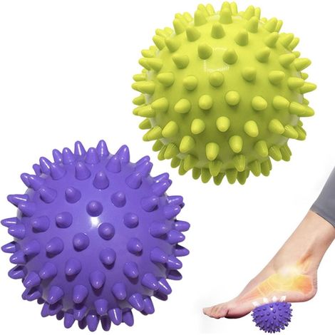 Pallina da massaggio per piedi - Pallina per punti trigger - Pallina da massaggio per piedi - Pallina da massaggio (set da 2) con punti di sollievo - Mano - Piede - Spalla e muscoli - 7,5 cm (1/3)