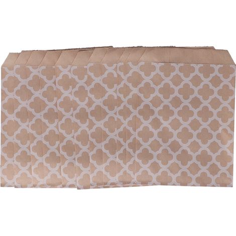 50 sachets en papier kraft décoratifs jetables et sûrs pour bonbons, motif fleur de prunier (B) (1/5)