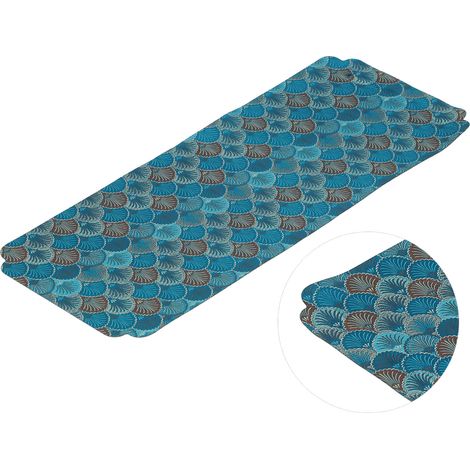Sets de table brodés en maille style chinois pour service à thé, pour la maison ou le salon de thé, bleu violacé (1/5)